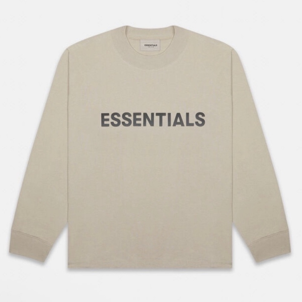 FEAR OF GOD ESSENTIALS - Tan Long Sleeve T Shirt Small